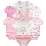 2024 Girls Bodysuits Top Quality 7PCS Baby Romper - kiddiezoom