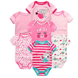 2024 Girls Bodysuits Top Quality 7PCS Baby Romper - kiddiezoom