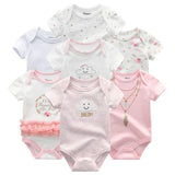 2024 Girls Bodysuits Top Quality 7PCS Baby Romper - kiddiezoom