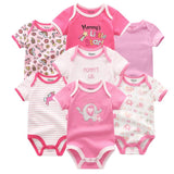 2024 Girls Bodysuits Top Quality 7PCS Baby Romper - kiddiezoom