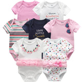 2024 Girls Bodysuits Top Quality 7PCS Baby Romper - kiddiezoom