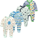 2/3/4pcs Baby Rompers Long Sleeve Printed Jumpsuit - kiddiezoom