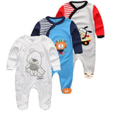 2/3/4pcs Baby Rompers Long Sleeve Printed Jumpsuit - kiddiezoom