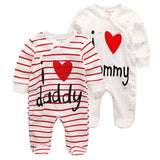 2/3/4pcs Baby Rompers Long Sleeve Printed Jumpsuit - kiddiezoom