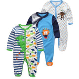 2/3/4pcs Baby Rompers Long Sleeve Printed Jumpsuit - kiddiezoom