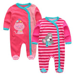 2/3/4pcs Baby Rompers Long Sleeve Printed Jumpsuit - kiddiezoom