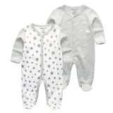 2/3/4pcs Baby Rompers Long Sleeve Printed Jumpsuit - kiddiezoom