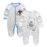 2/3/4pcs Baby Rompers Long Sleeve Printed Jumpsuit - kiddiezoom