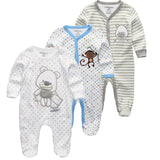 2/3/4pcs Baby Rompers Long Sleeve Printed Jumpsuit - kiddiezoom