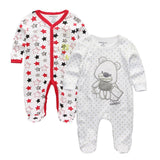 2/3/4pcs Baby Rompers Long Sleeve Printed Jumpsuit - kiddiezoom