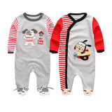 2/3/4pcs Baby Rompers Long Sleeve Printed Jumpsuit - kiddiezoom