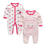 2/3/4pcs Baby Rompers Long Sleeve Printed Jumpsuit - kiddiezoom