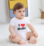 2Pcs Baby Bodysuits Cotton I Love Papa Mama - kiddiezoom