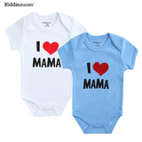 2Pcs Baby Bodysuits Cotton I Love Papa Mama - kiddiezoom