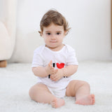 2Pcs Baby Bodysuits Cotton I Love Papa Mama - kiddiezoom