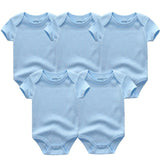 3/5pcs Baby Bodysuits Solid Unisex Clothing - kiddiezoom