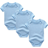 3/5pcs Baby Bodysuits Solid Unisex Clothing - kiddiezoom