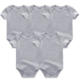 3/5pcs Baby Bodysuits Solid Unisex Clothing - kiddiezoom