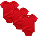 3/5pcs Baby Bodysuits Solid Unisex Clothing - kiddiezoom