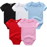 3/5pcs Baby Bodysuits Solid Unisex Clothing - kiddiezoom