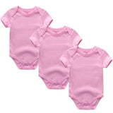 3/5pcs Baby Bodysuits Solid Unisex Clothing - kiddiezoom