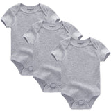 3/5pcs Baby Bodysuits Solid Unisex Clothing - kiddiezoom