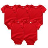 3/5pcs Baby Bodysuits Solid Unisex Clothing - kiddiezoom