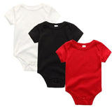 3/5pcs Baby Bodysuits Solid Unisex Clothing - kiddiezoom