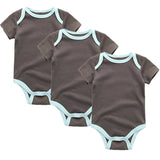 3/5pcs Baby Bodysuits Solid Unisex Clothing - kiddiezoom