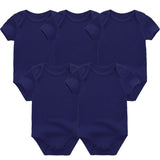 3/5pcs Baby Bodysuits Solid Unisex Clothing - kiddiezoom