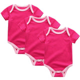 3/5pcs Baby Bodysuits Solid Unisex Clothing - kiddiezoom