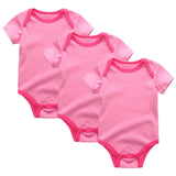 3/5pcs Baby Bodysuits Solid Unisex Clothing - kiddiezoom