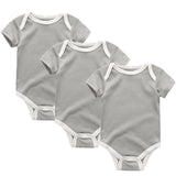 3/5pcs Baby Bodysuits Solid Unisex Clothing - kiddiezoom