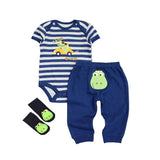 3Pcs Baby Bodysuits+Pants+Socks Sets Girls - kiddiezoom