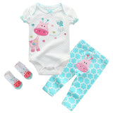 3Pcs Baby Bodysuits+Pants+Socks Sets Girls - kiddiezoom