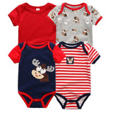 4pcs Baby Clothing 0 - 12m Bodysuits Onesies - kiddiezoom