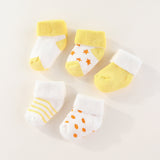 5Pair Baby Socks Cotton Non - Sliding 0 - 12months - kiddiezoom