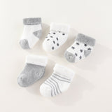 5Pair Baby Socks Cotton Non - Sliding 0 - 12months - kiddiezoom