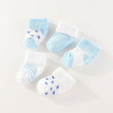 5Pair Baby Socks Cotton Non - Sliding 0 - 12months - kiddiezoom