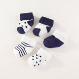 5Pair Baby Socks Cotton Non - Sliding 0 - 12months - kiddiezoom