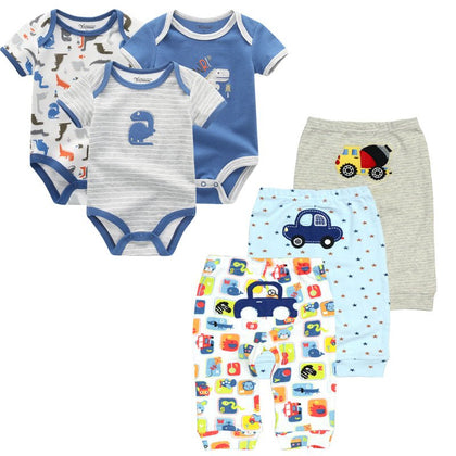 6PCS Baby Bodysuits + Pants Clothes Sets - kiddiezoom