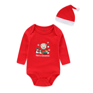 Neue Weihnachts-Bodys + Mütze Baby-Kleidungssets 