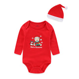 New Christmas Bodysuits+Hat Baby Clothing Sets