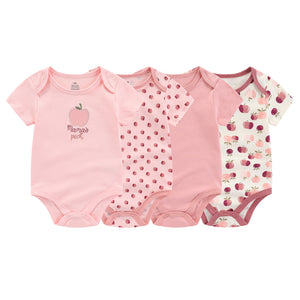 Baby Girls Bodysuits Pink 4 Piece Set Infant