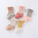 Lot de 5 paires de chaussettes antidérapantes en coton pour nouveau-né 