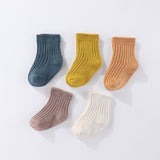 Lot de 5 paires de chaussettes antidérapantes en coton pour nouveau-né 