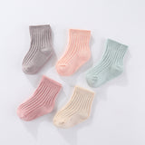 Lot de 5 paires de chaussettes antidérapantes en coton pour nouveau-né 