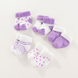 Lot de 5 paires de chaussettes antidérapantes en coton pour bébé de 0 à 12 mois 