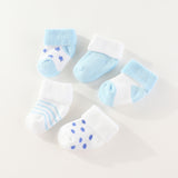 Lot de 5 paires de chaussettes antidérapantes en coton pour bébé de 0 à 12 mois 