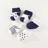 Lot de 5 paires de chaussettes antidérapantes en coton pour bébé de 0 à 12 mois 